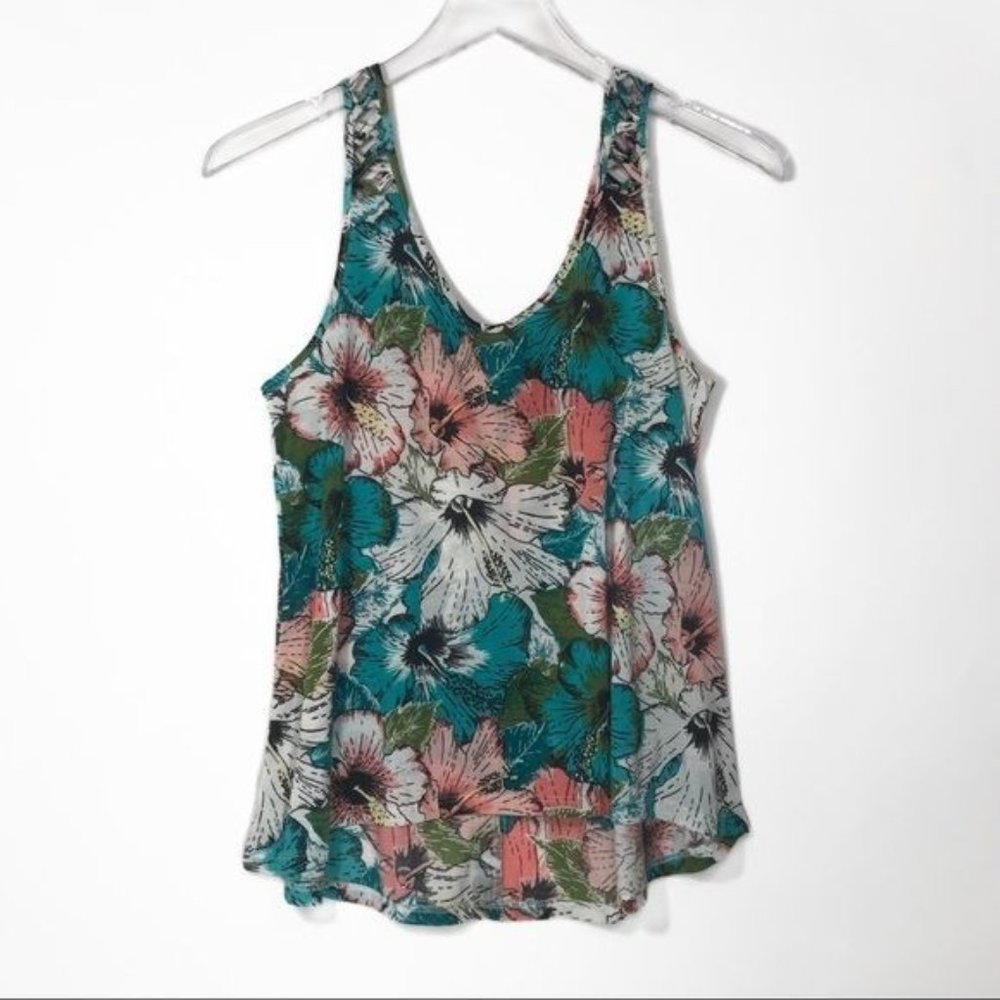 H&M Airy Tropical Floral Tank Top Size Small